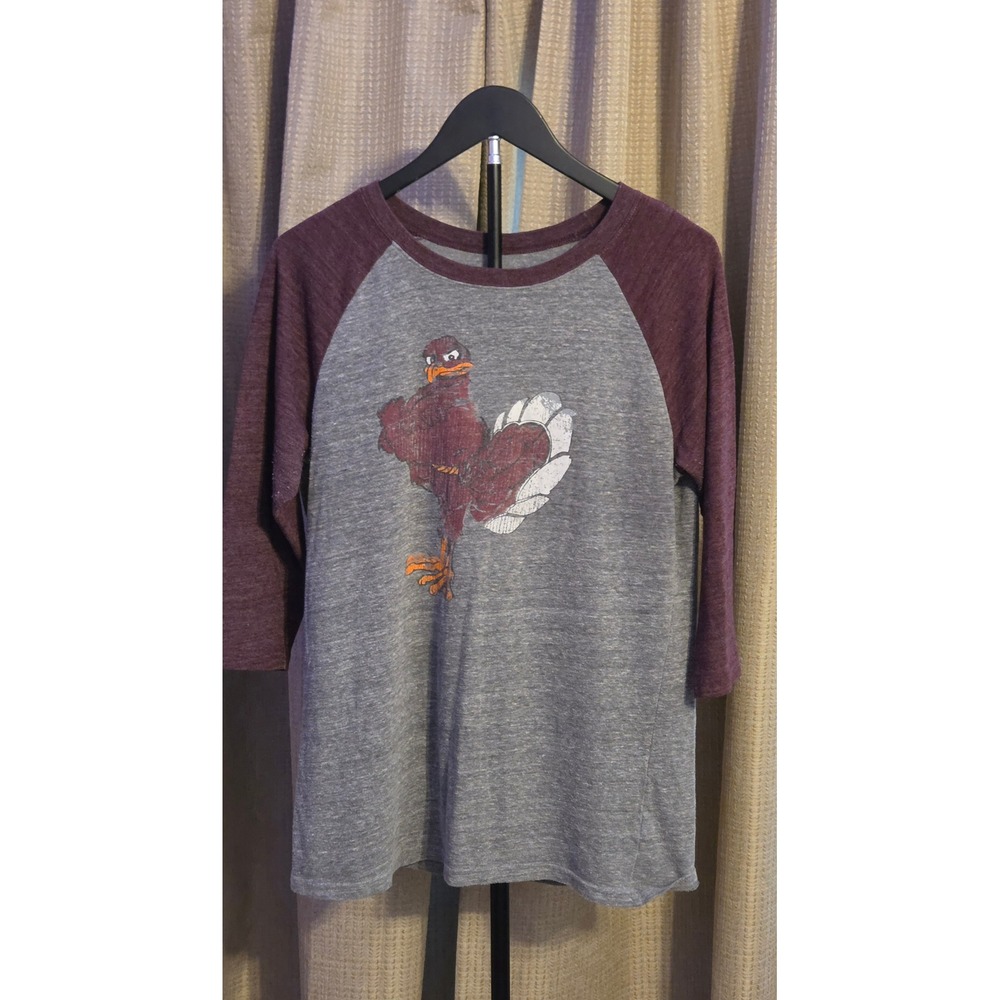 Adidas Hokie Bird Graphic T-Shirt‎ Women's Size XL Maroon Gray